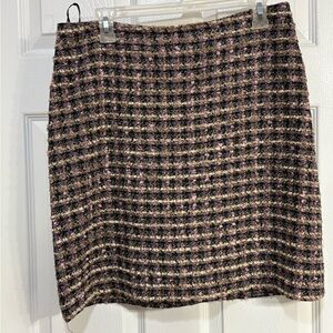 Plaid Tweed Skirt